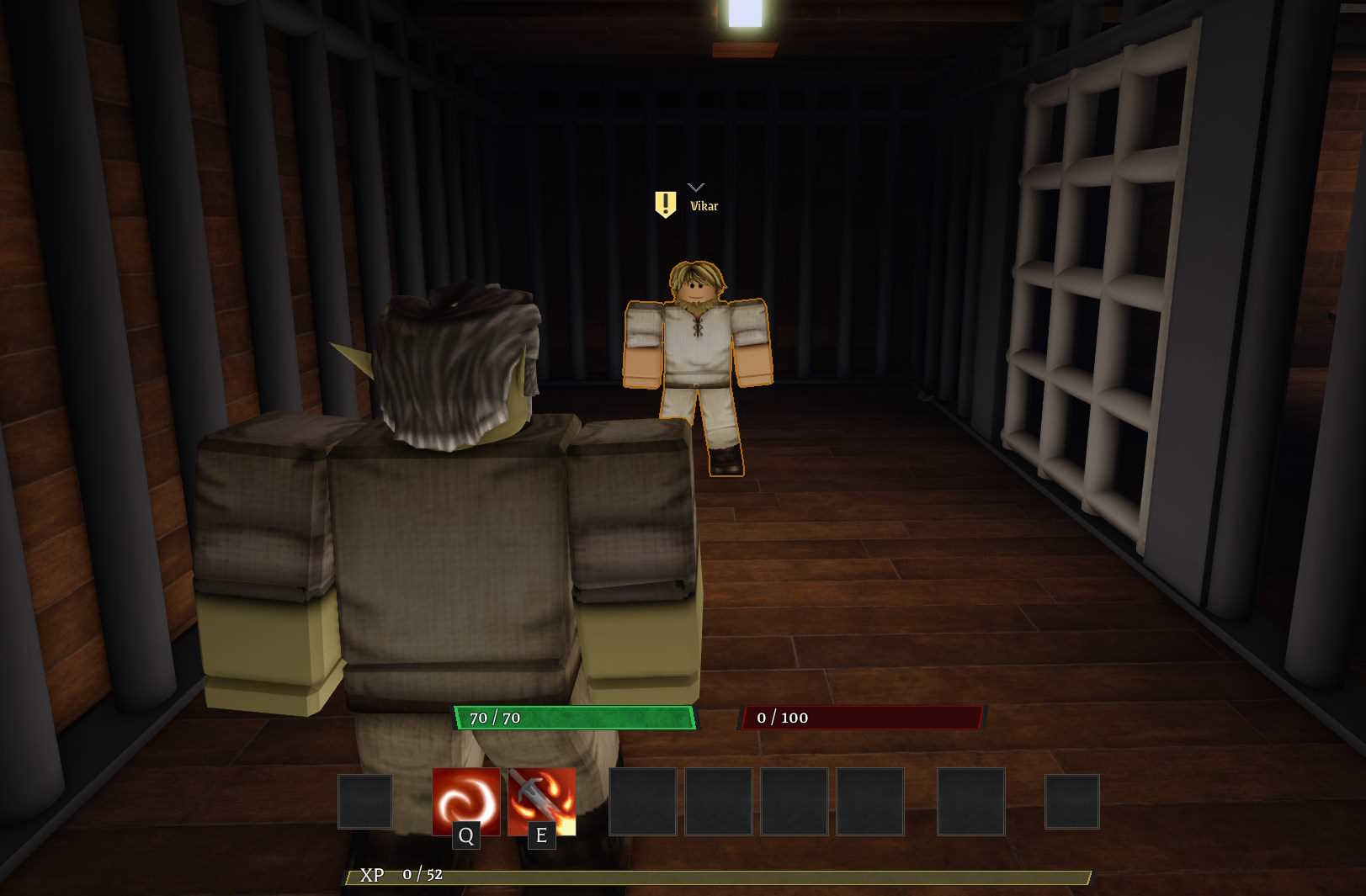 Picture of the player's character standing in a jail cell, across from them is an NPC with a quest